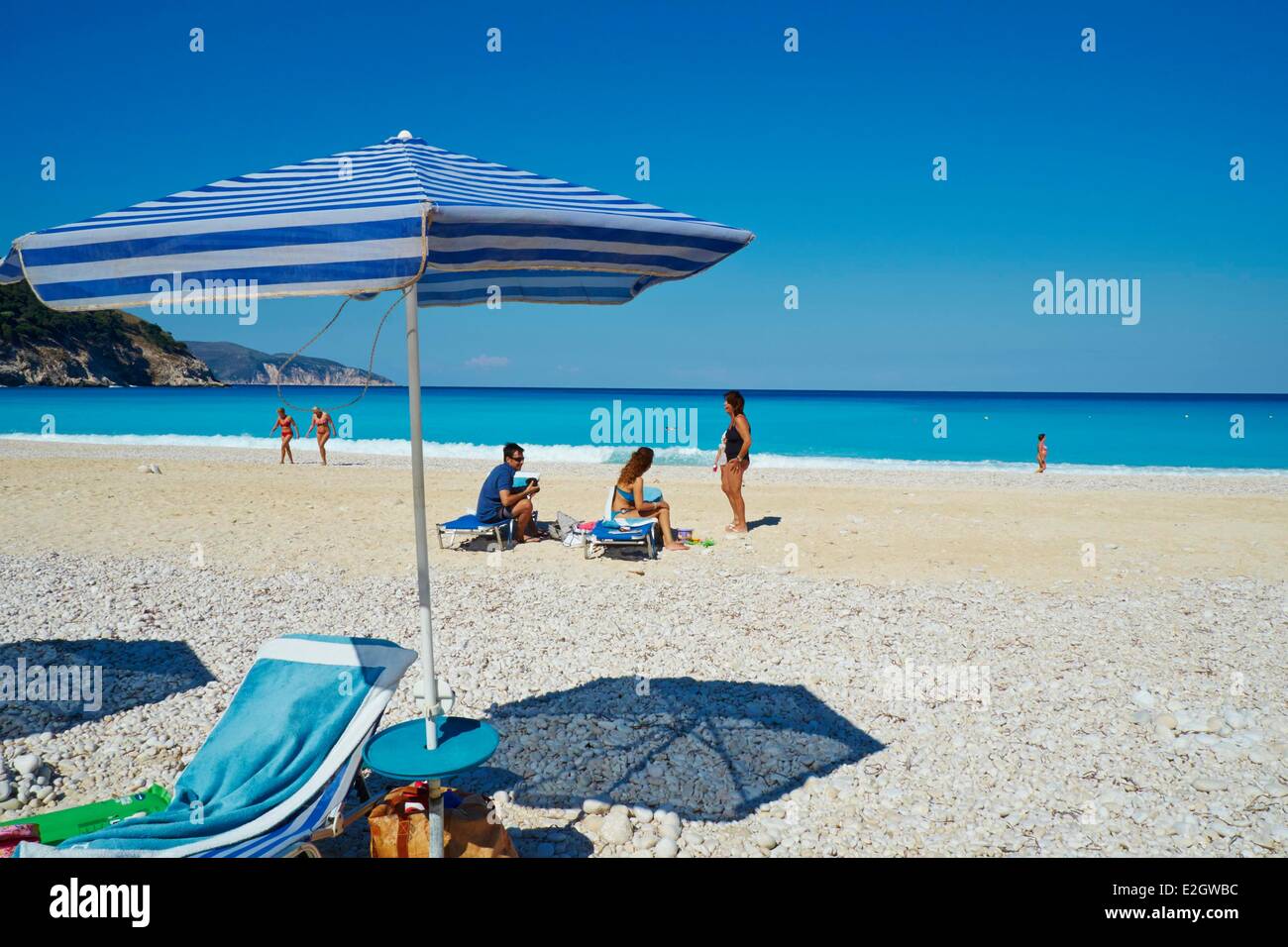 L'île de Grèce Mer Plage de Myrtos Céphalonie Banque D'Images