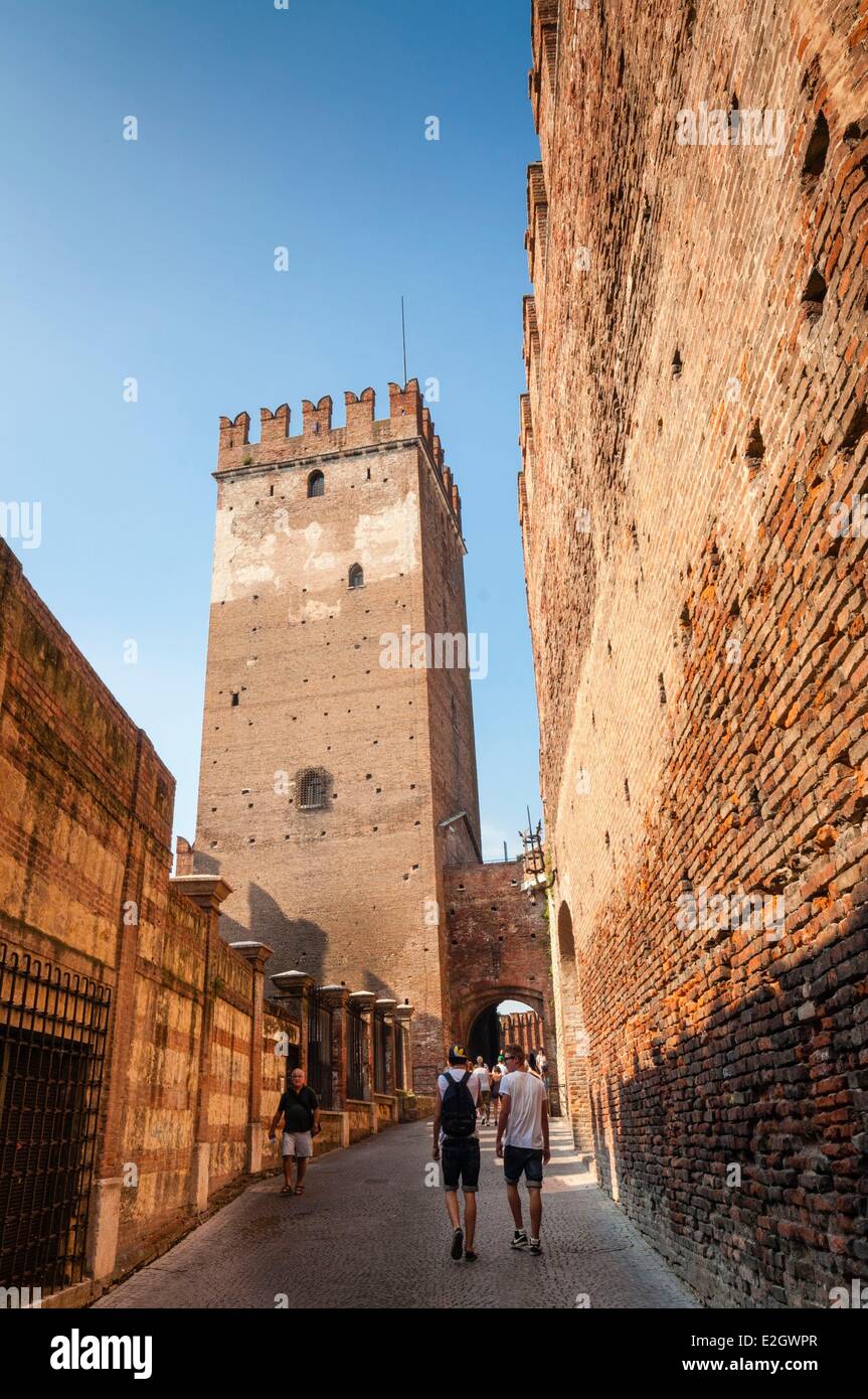 Italie Vénétie Vérone classée au Patrimoine Mondial de l'UNESCO Forteresse de Castelvecchio Banque D'Images