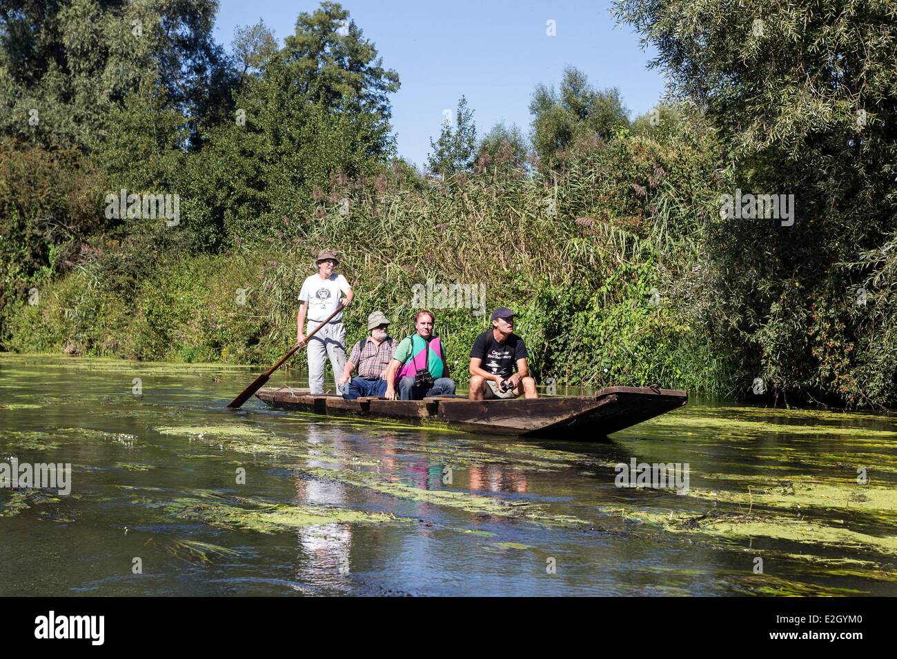 France Bas Rhin Fort Louis voyage dans un bateau à rames sur la rivière Moder Banque D'Images