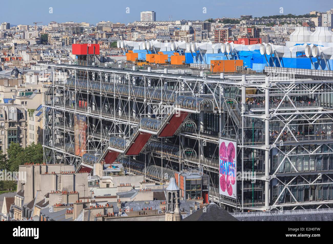 France Paris Centre Pompidou par les architectes Richard Rogers, Renzo Piano et Gianfranco Franchini Banque D'Images