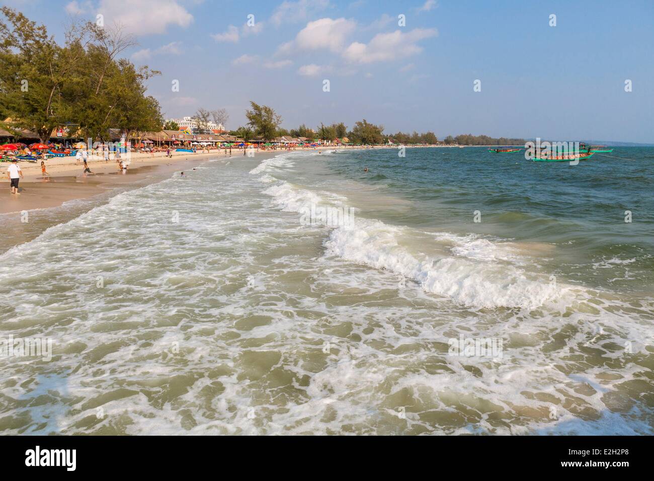 La côte Sud Cambodge Sihanoukville province Kompong Chanson Occheutal beach Banque D'Images