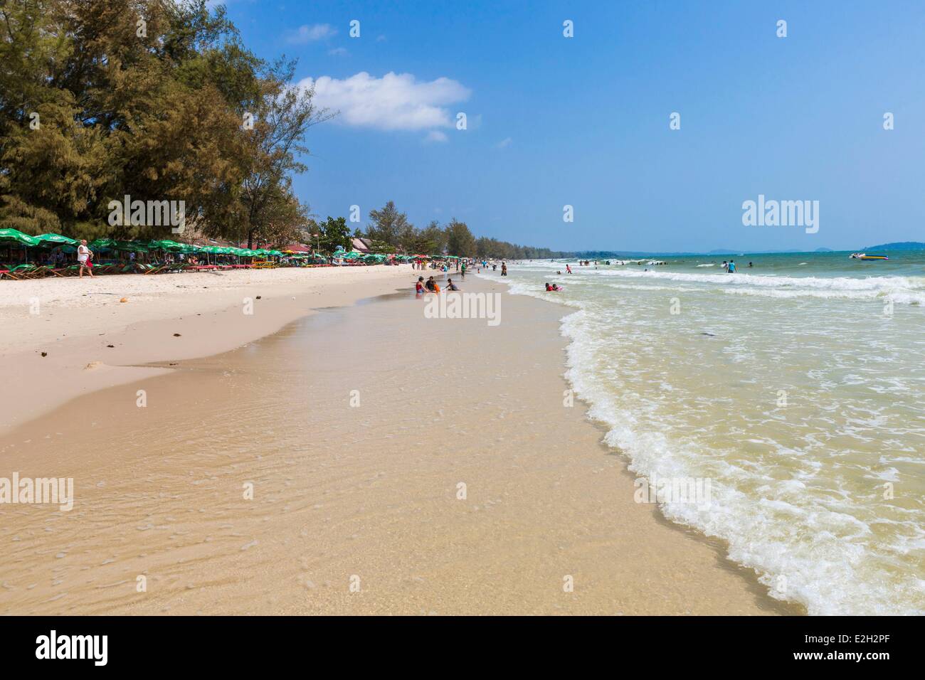 La côte Sud Cambodge Sihanoukville province Kompong Chanson Occheutal beach Banque D'Images