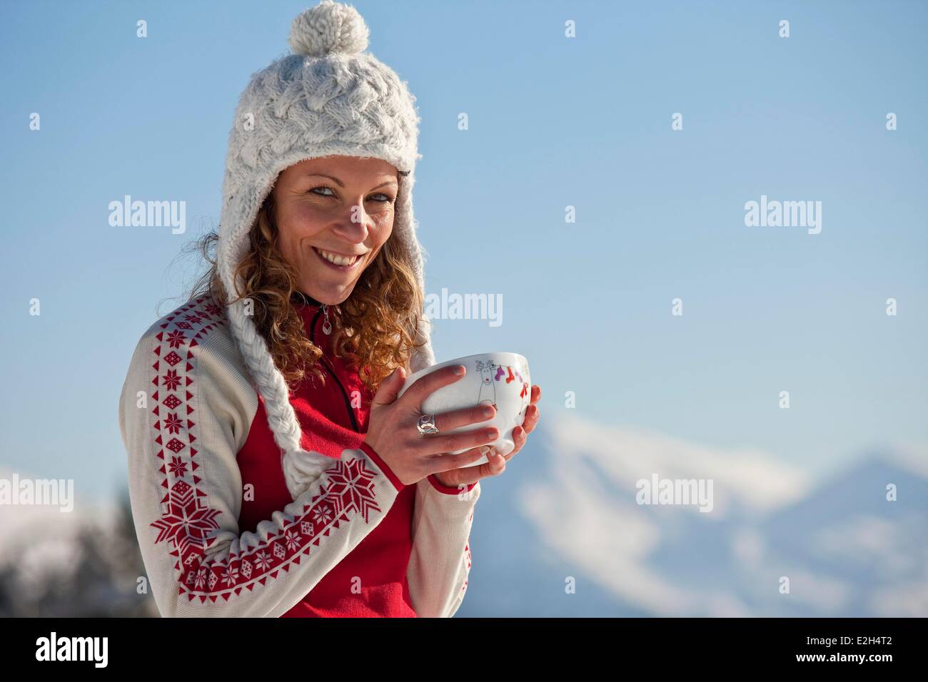 France Isère Chamrousse femme sports d'hiver Banque D'Images