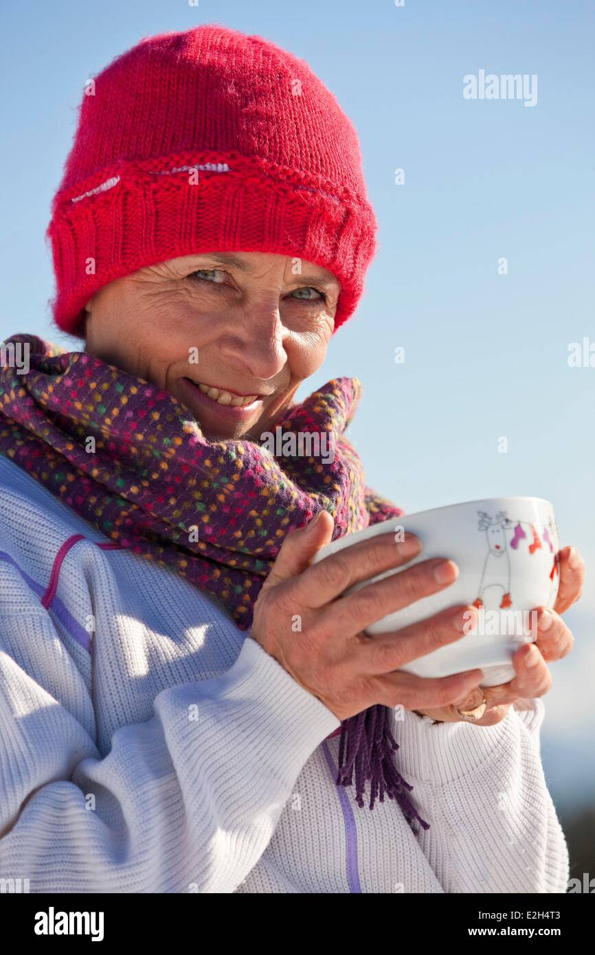 France Isère Chamrousse femme sports d'hiver Banque D'Images