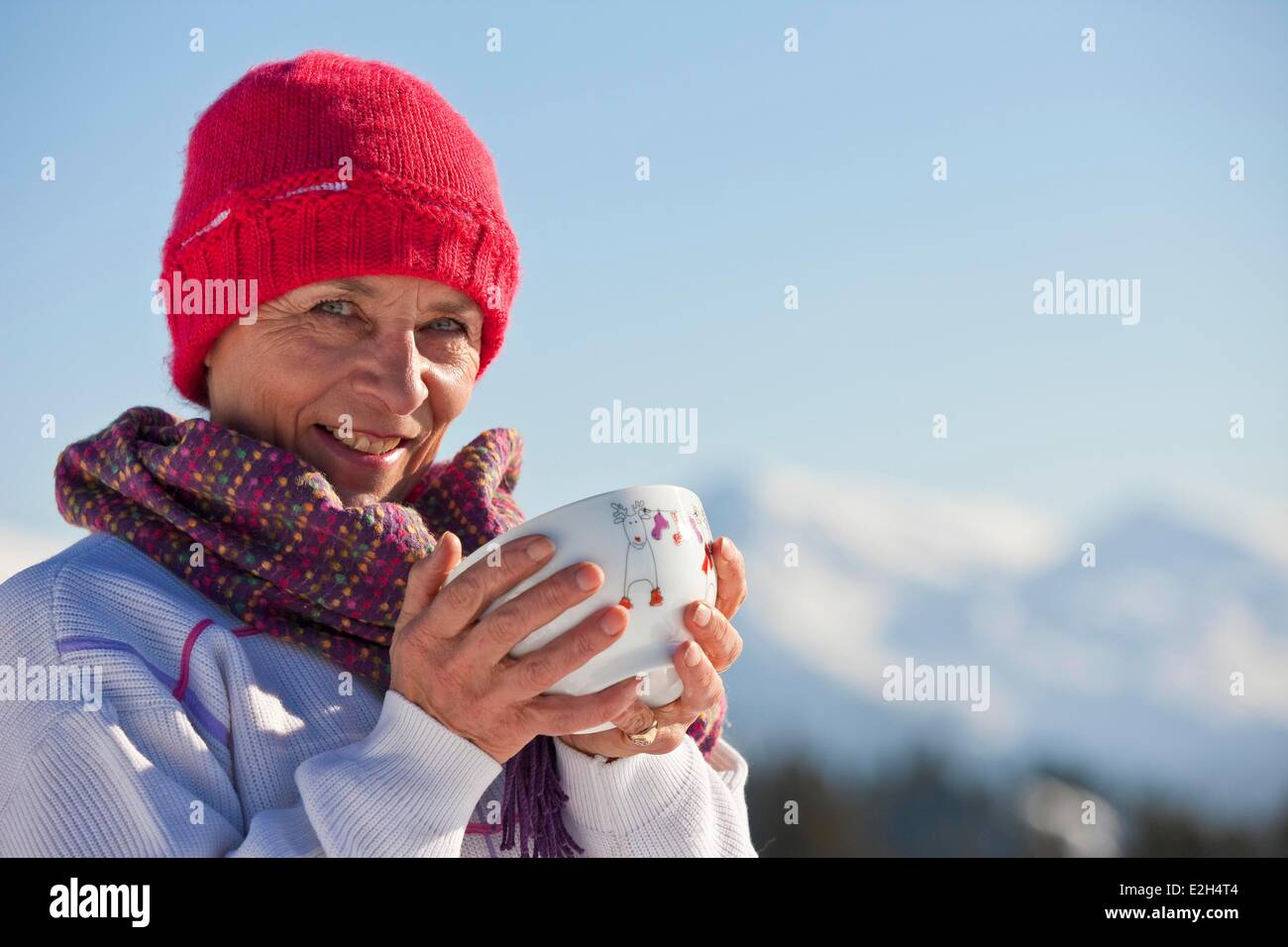 France Isère Chamrousse femme sports d'hiver Banque D'Images