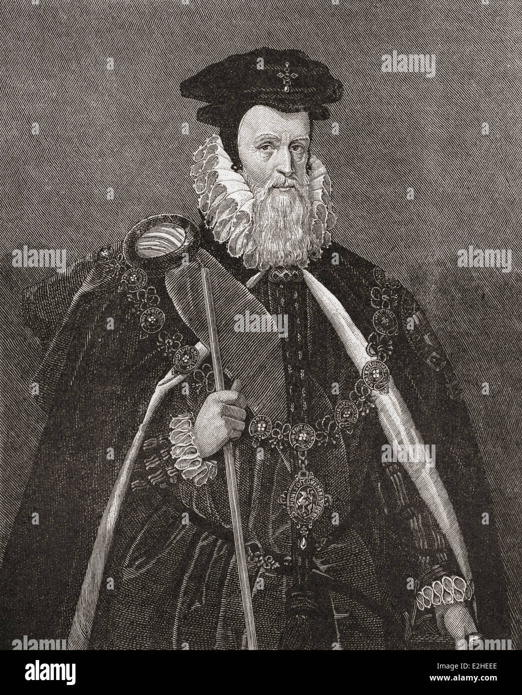 William Cecil, 1er baron Burghley, également l'épeautre Burleigh, 1520 -1598. D'État anglais, conseiller en chef de la Reine Elizabeth I Banque D'Images