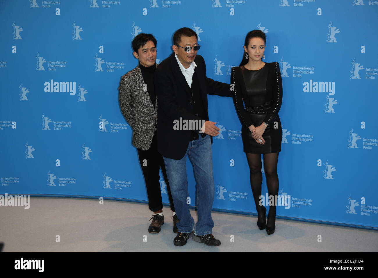 Tony Leung, Wong Kar Wai et Zhang Ziyi au 63e Festival International du Film de Berlin (Berlinale) - Yi Dai Zong Shi/Le Grand Maître photocall - Grand Hyatt Hotel à Potsdamer Platz. Où : Berlin, Allemagne Quand : 07 Oct 2013 Banque D'Images
