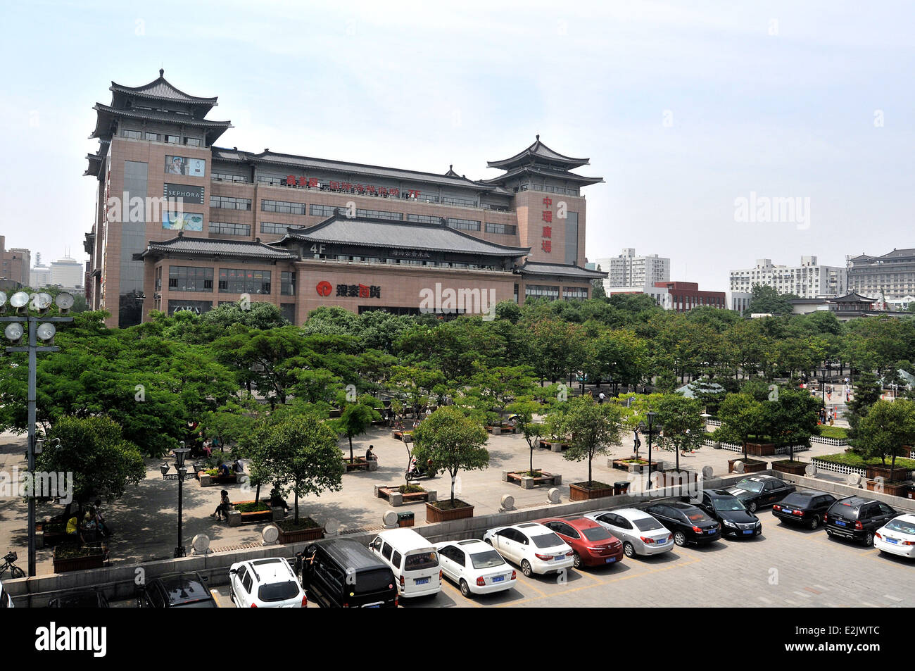 Vue aérienne sur square Xi'an Chine Banque D'Images