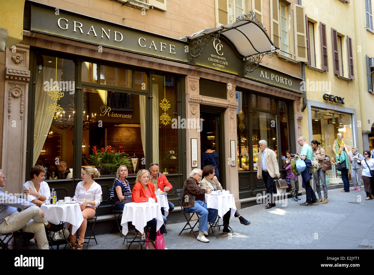 Lugano en Suisse le Grand Café Al Porto Banque D'Images