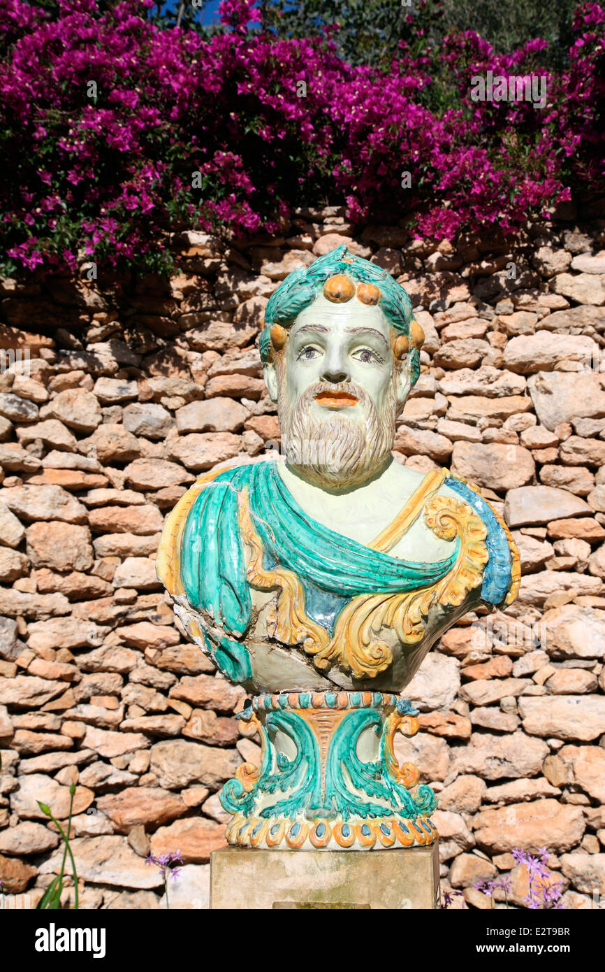 Buste de majolique sicilienne Banque D'Images