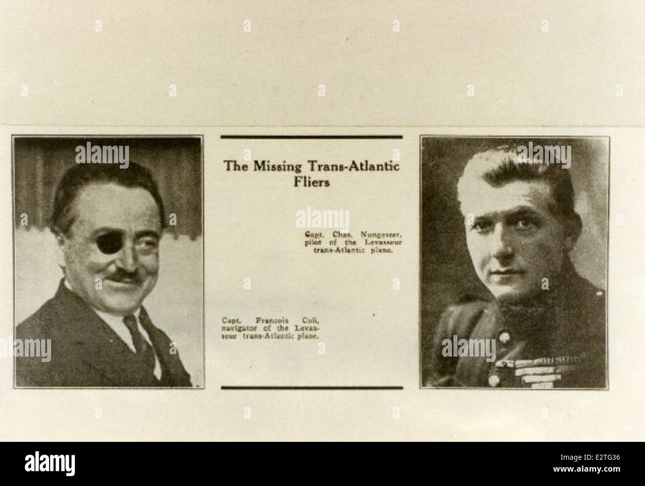 Charles Nungesser était un célèbre pionnier de l'aviation française et as de chasse pendant la première Guerre mondiale avec François coli, il a apporté des contributions significatives à l'histoire de l'aviation. Les réalisations de Nungesser dans le combat aérien lui ont valu d'être reconnu comme l'un des aviateurs les plus célèbres de France. Banque D'Images