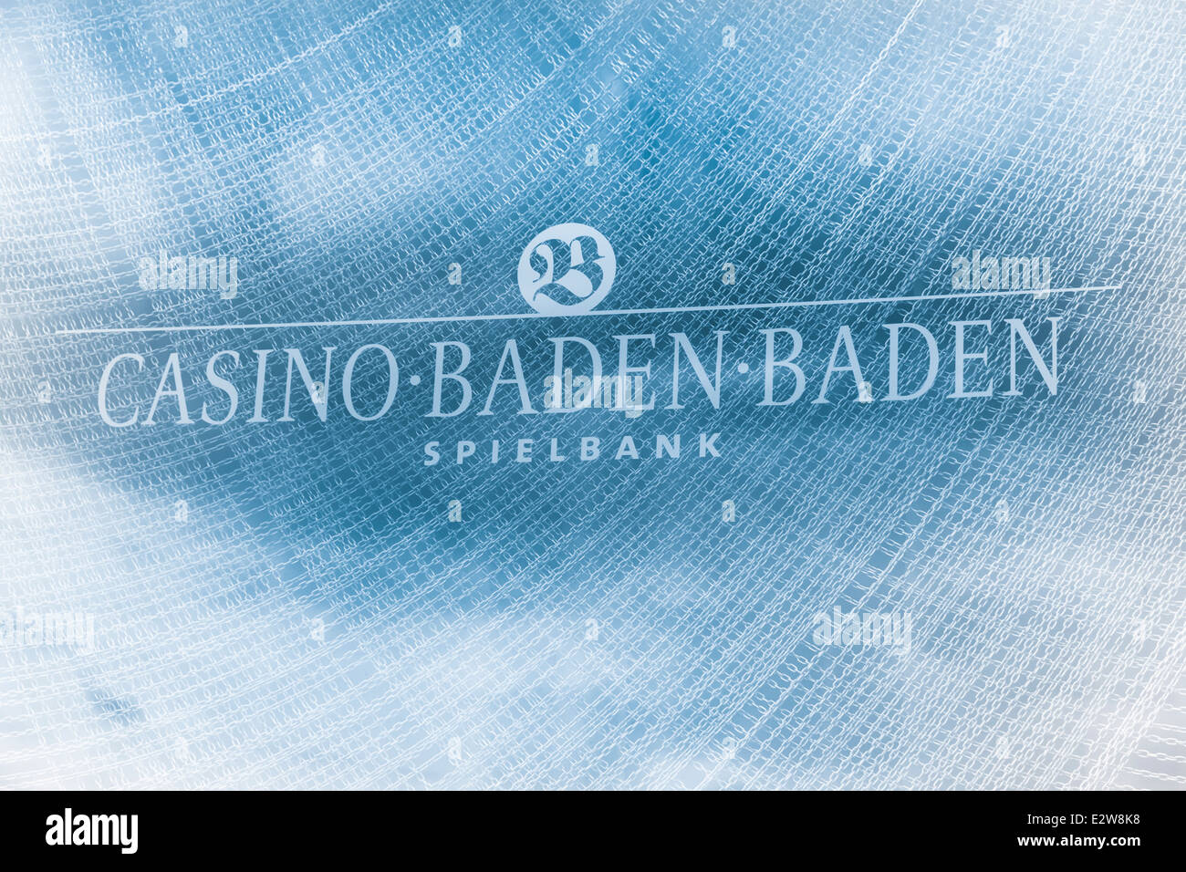 Lettrage sur une fenêtre de la baden-baden casino : Casino De baden-baden, baden-baden Baden-Württemberg, Allemagne, Banque D'Images