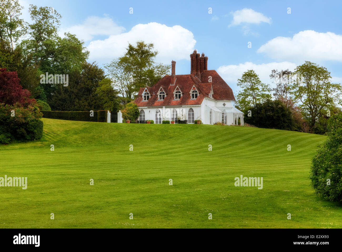 Houghton Lodge, Stockbridge, Hampshire, Angleterre, Royaume-Uni Banque D'Images