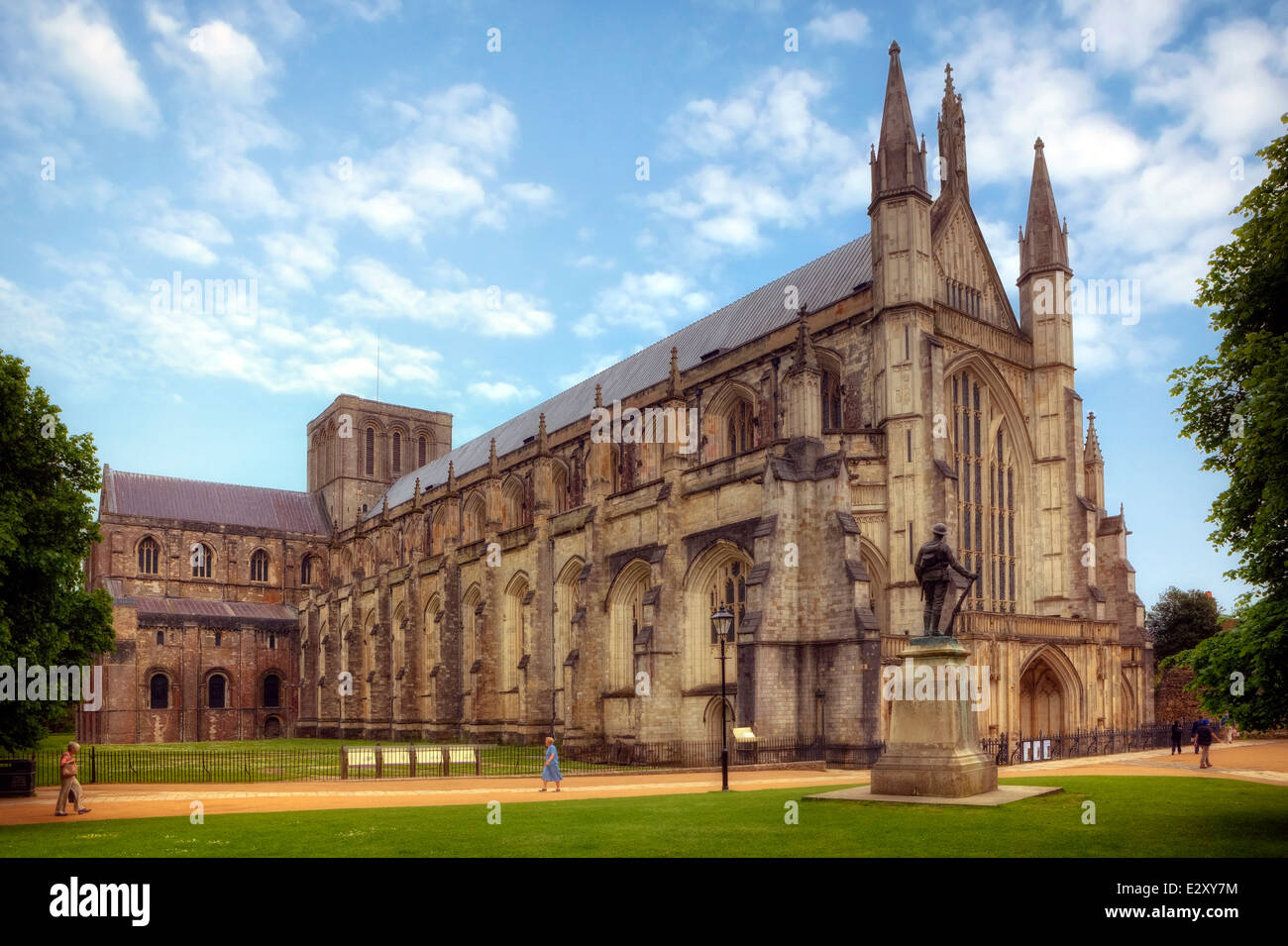 La cathédrale de Winchester, Winchester, Hampshire, Angleterre, Royaume-Uni Banque D'Images