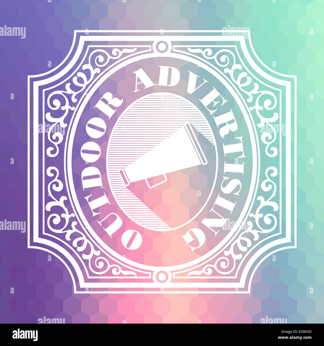 La publicité extérieure. Pastels Vintage Design Concept. Banque D'Images