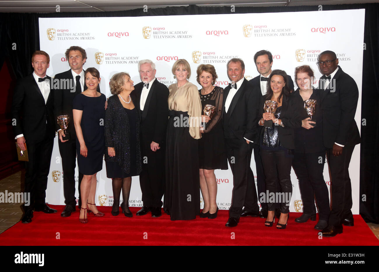 L'Arqiva British Academy Television Awards (BAFTA) 2013 s'est tenue au Royal Festival Hall - Salle de presse : Damian Lewis,Euros Lyn,Nicola Walker,Anne Reid, Derek Jacobi,Sarah Lancashire,Karen Lewis,Nicola Shindler,Tony Gardner,Sally Wainwright, Dav Banque D'Images