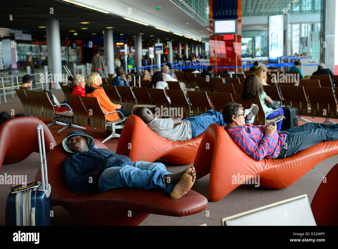 L'aéroport de Paris salon de relaxation Banque D'Images