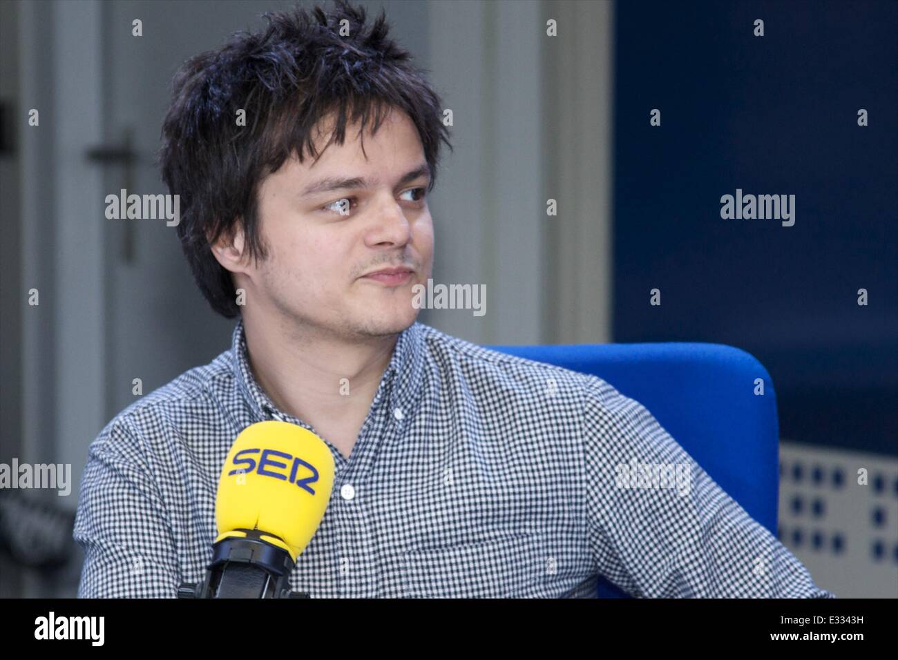 Singer Jamie Cullum au cours d'un entretien à "La Ventana' radio show à Madrid comprend : Jaime Cullum Où : Madrid, Espagne Quand : Banque D'Images