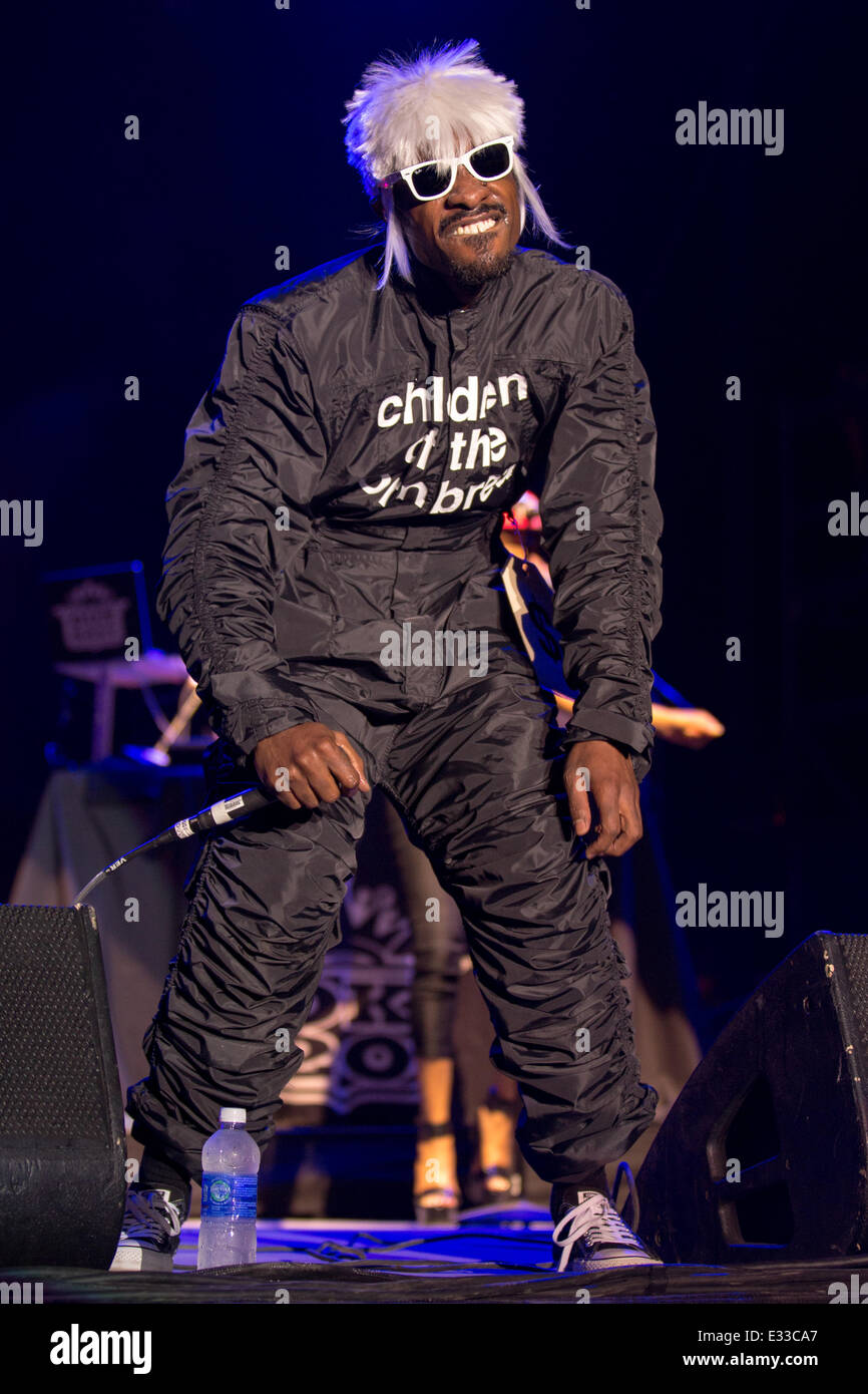 Dover, Delaware, USA. 21 Juin, 2014. ANDRE 3000 (aka ANDRE BENJAMIN) du groupe Outkast effectue live at the 2014 Firefly Music Festival à Dover, Delaware Crédit : Daniel DeSlover/ZUMAPRESS.com/Alamy Live News Banque D'Images