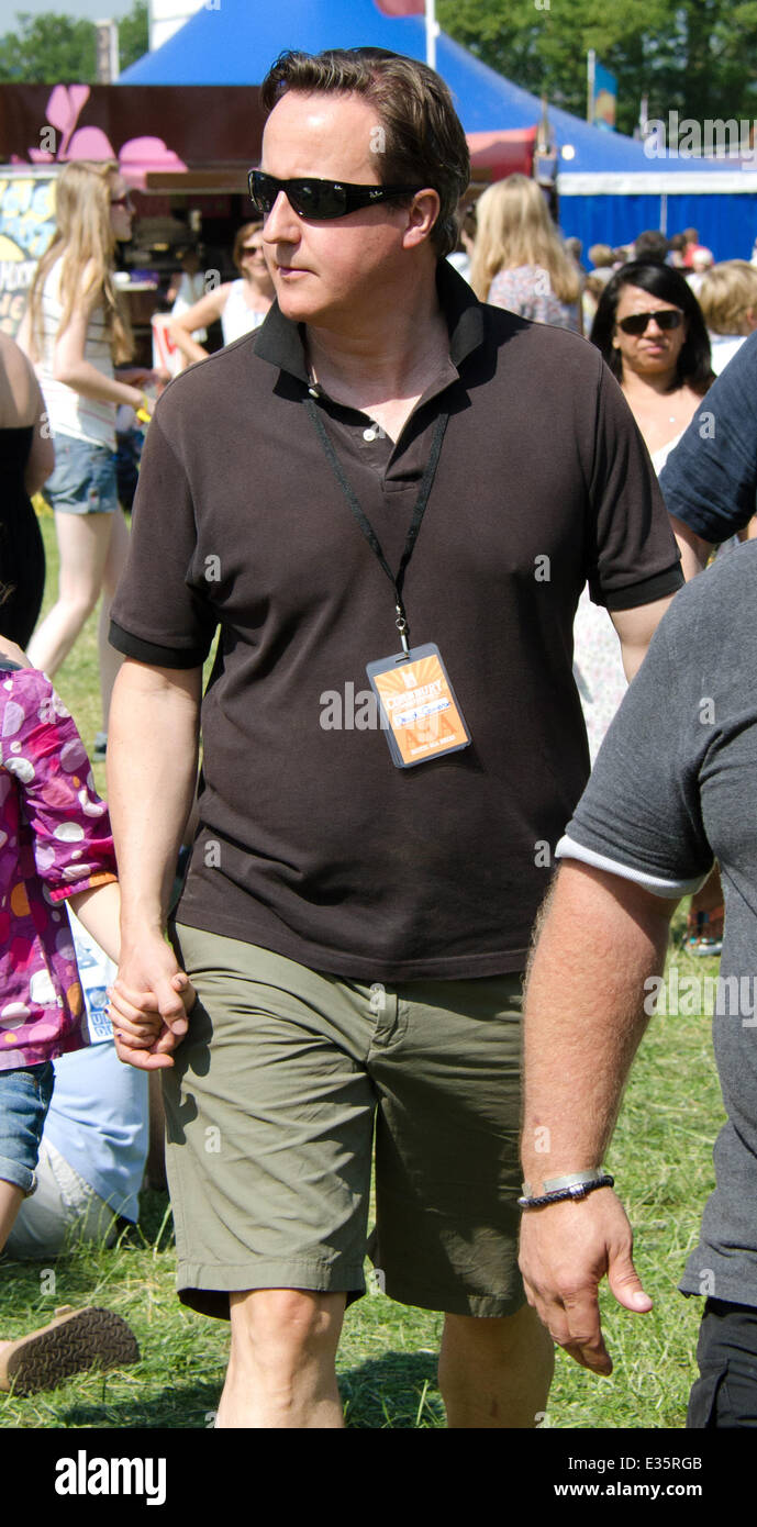 Le Premier ministre britannique David Cameron au Cornbury Festival de musique au Great Tew Estate, Chadlington, Oxfordshire. 6 juillet 2013. Avec : David Cameron Où : Chadlington Oxfordshire, Royaume-Uni Quand : 06 août 2013 Banque D'Images