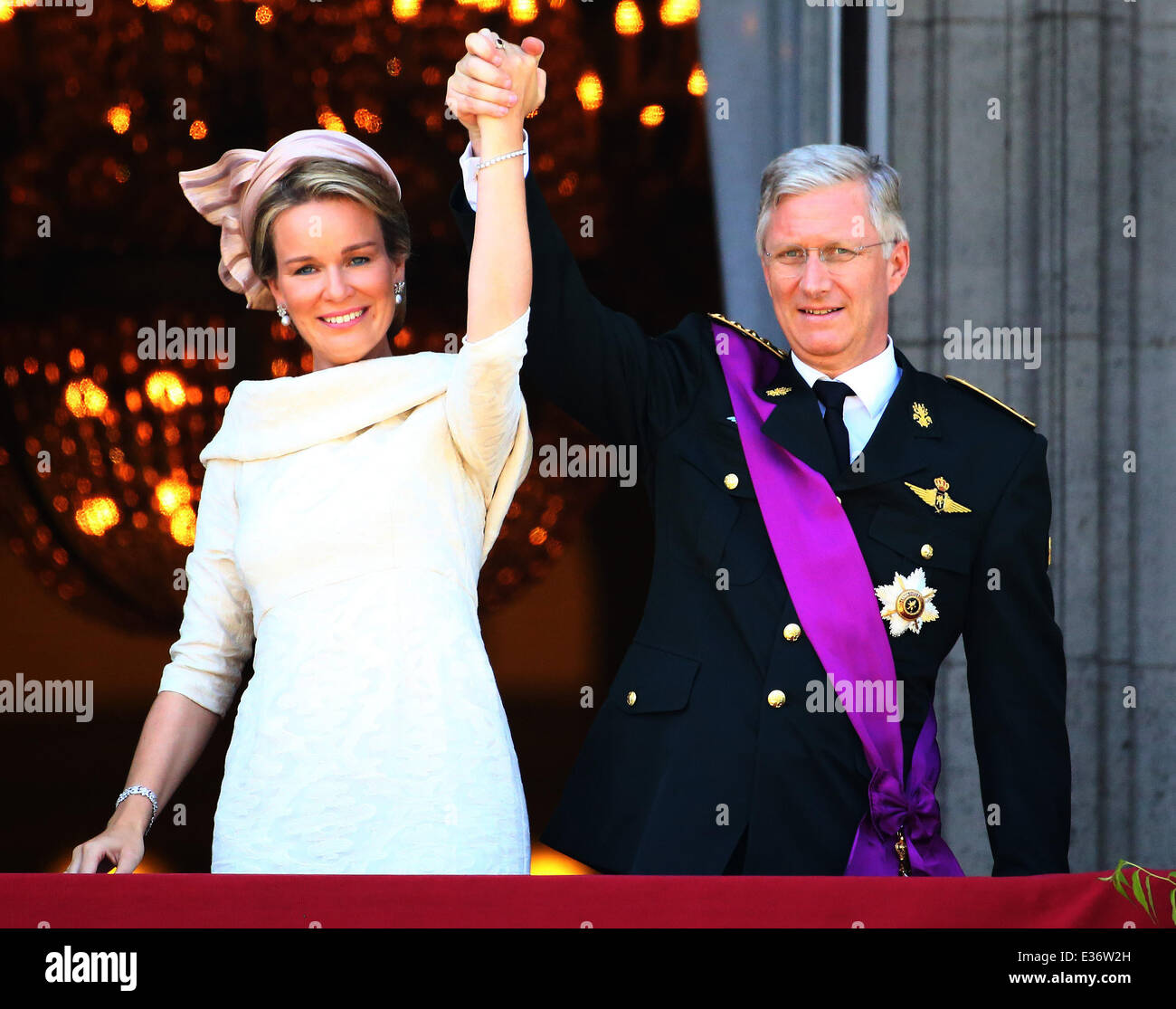 L'Abdication du Roi Albert II de Belgique et de l'Inauguration du Roi Philippe dans la Cathédrale de Saint Michel et Saint Gudule comprend : le Prince Philippe de Belgique, la Princesse Mathilde de Belgique Où : Bruxelles, Belgique Quand : 21 juillet 2013 **** Banque D'Images