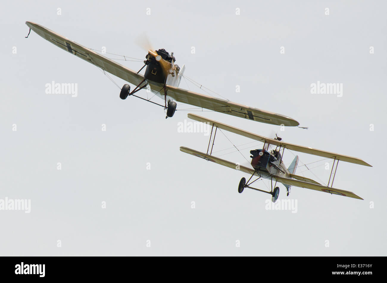 L'équipe de démonstration de la Grande Guerre, Première Guerre mondiale, l'équipe de démonstration de l'air battant les avions de chasse de la Première Guerre mondiale Banque D'Images