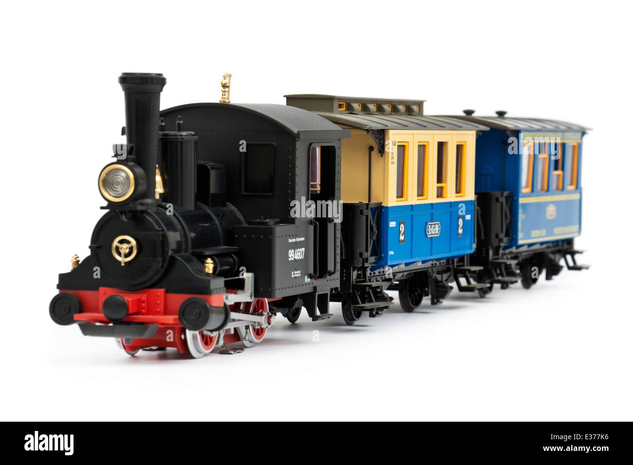 (LGB Lehmann Garden Railway) 92075.5 994607 Classe Dr G-échelle de 0-4-0 Locomotive avec des voitures Banque D'Images