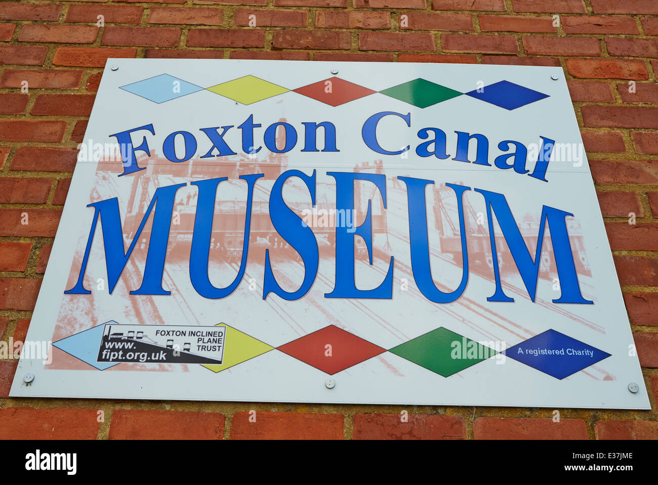 Foxton Canal Museum Sign Foxton Locks Market Harborough Leicestershire UK Banque D'Images