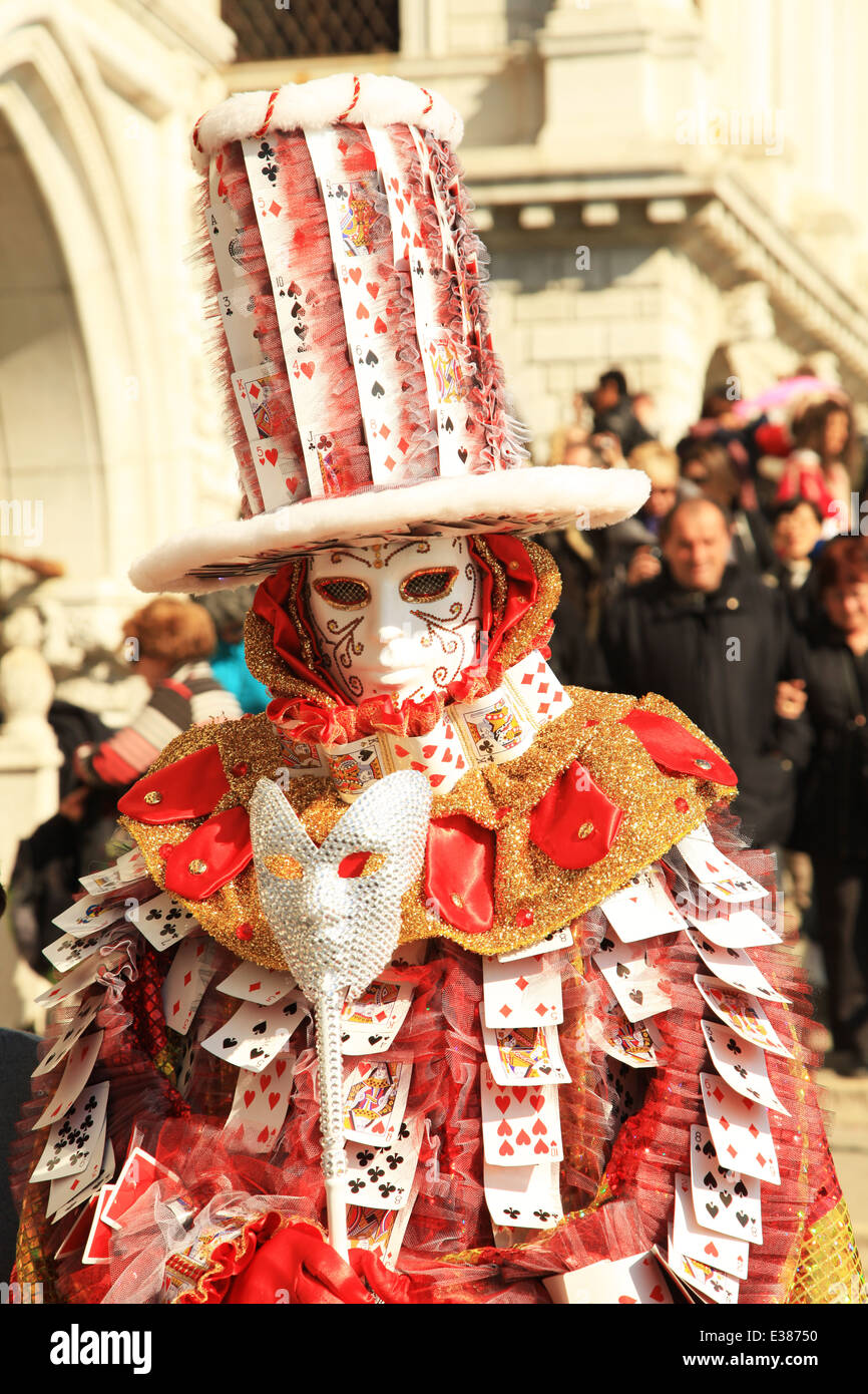 L'homme en costume de carnaval de Venise Italie Banque D'Images L'homme en costume de carnaval de Venise Italie Banque D'Images