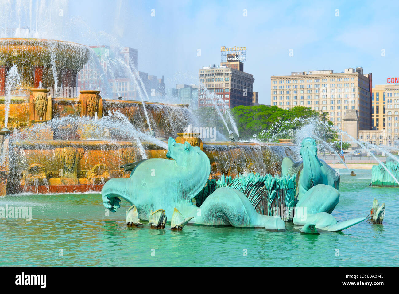 Fontaine de Buckingham, fontaines, Grant Park, Chicago, Illinois Banque D'Images