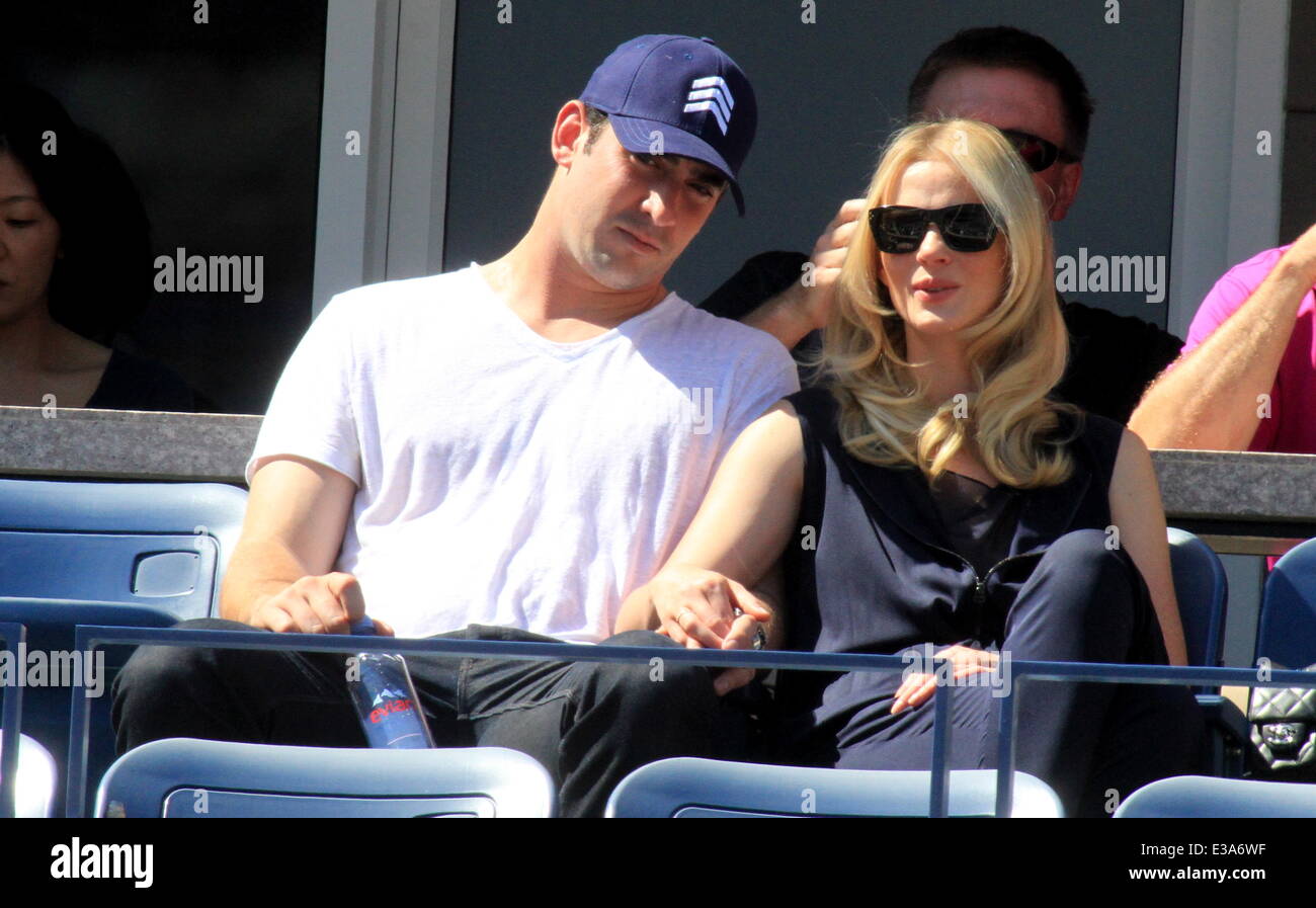 Jour 13 célébrités assister à US Open Tennis avec : Matt Harvey,Ann V Où : New York, NY, United States Quand : 08 août 2013 Banque D'Images