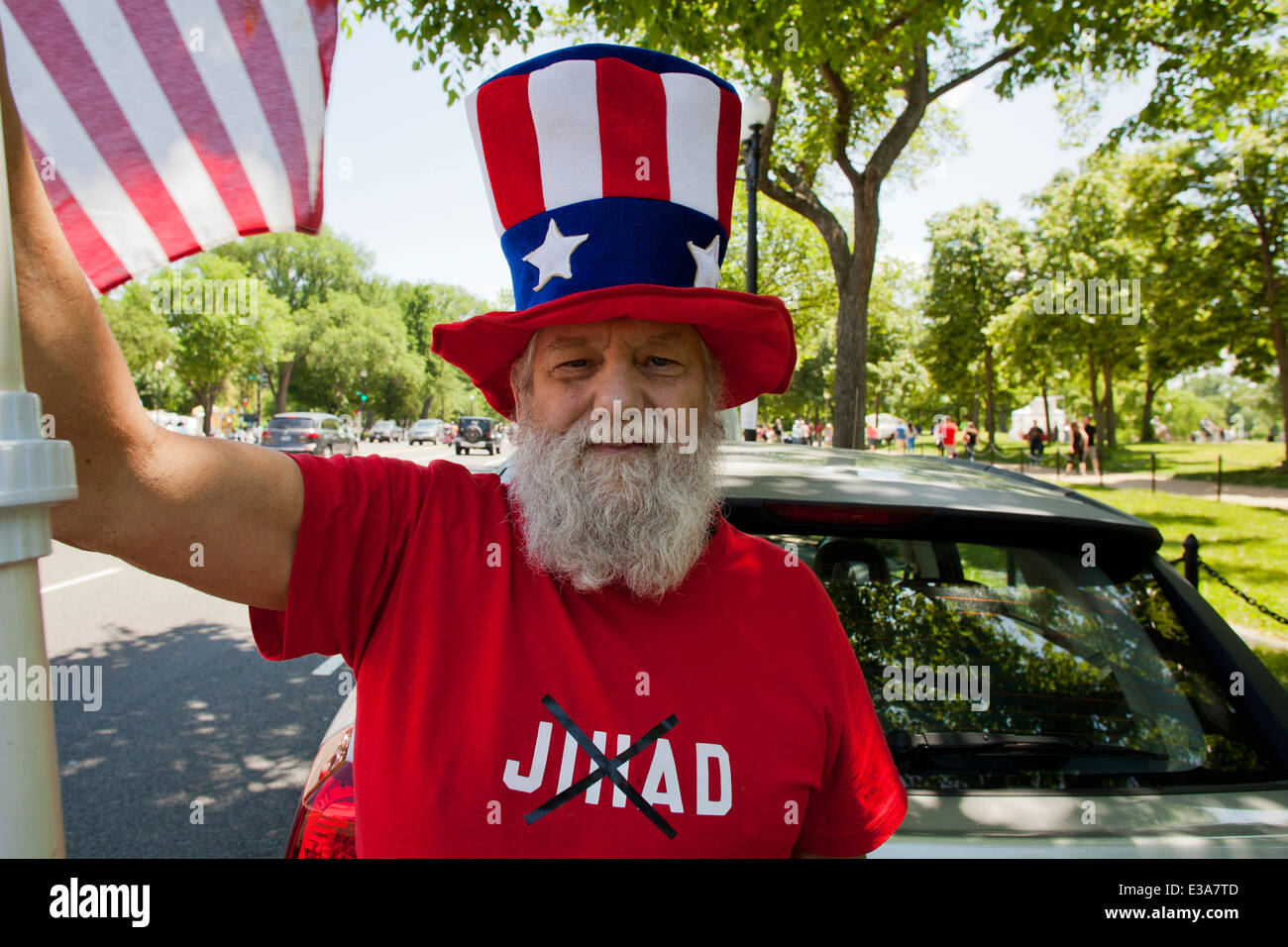 Manifestant Américains âgés contre Jihad - Washington, DC USA Banque D'Images