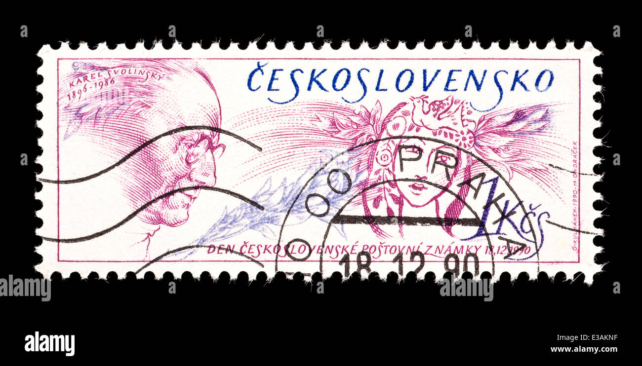 Timbre-poste de représentant de la Tchécoslovaquie Karel Svolinsky, Czech Graphics Designer. Banque D'Images