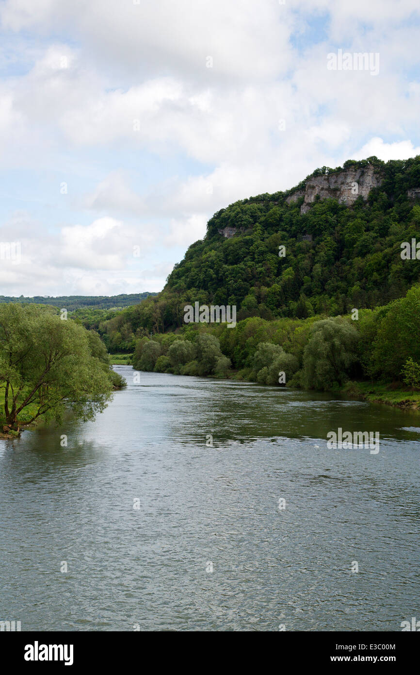 Paysage typique anglais Doubs près de Baume-les-Dames, Franche-Comté, Doubs, France Banque D'Images