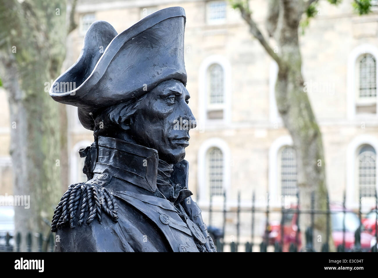 Une statue de l'amiral Nelson à Greenwich. Banque D'Images