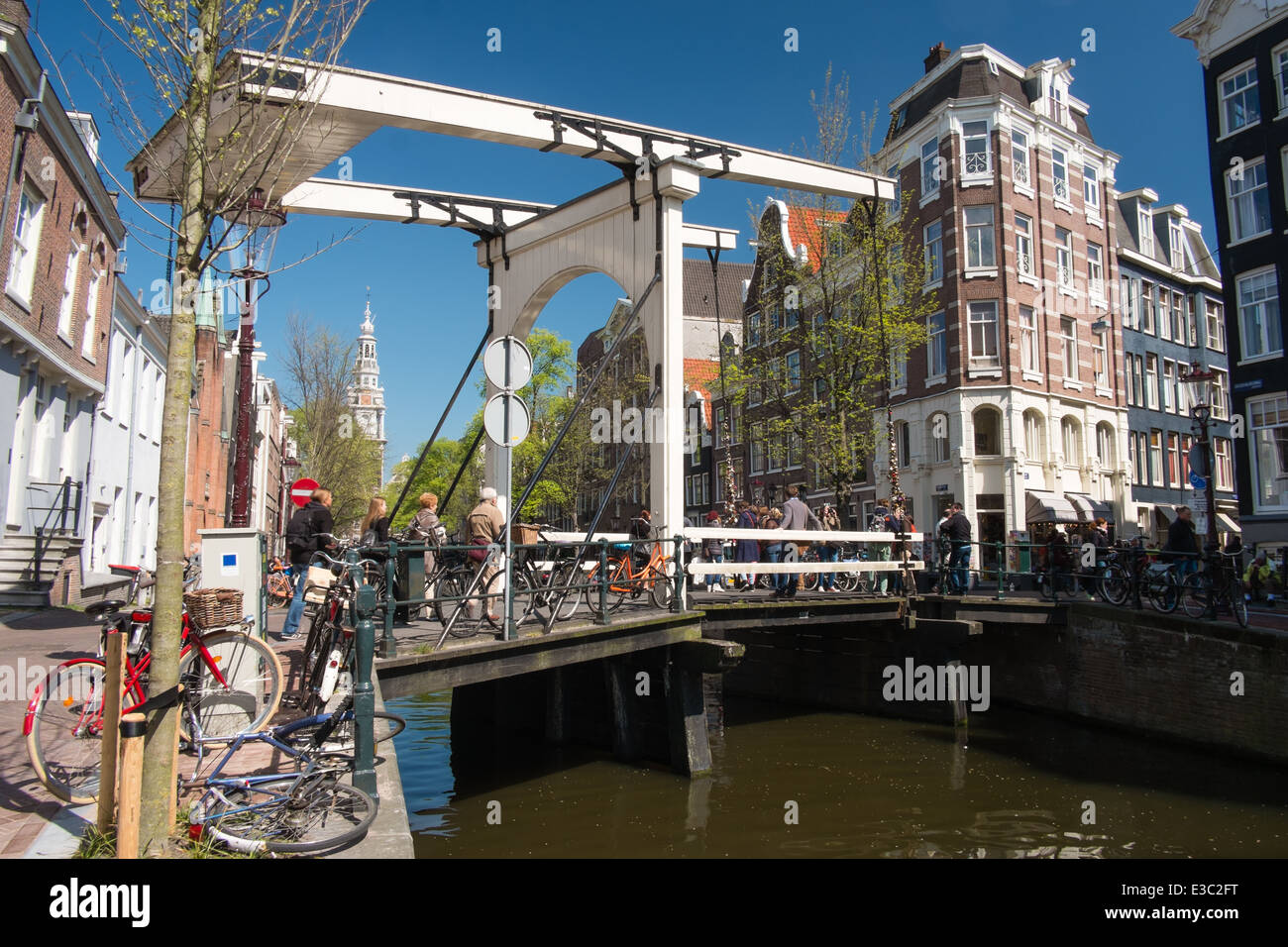Pont en bois à Amsterdam Banque D'Images