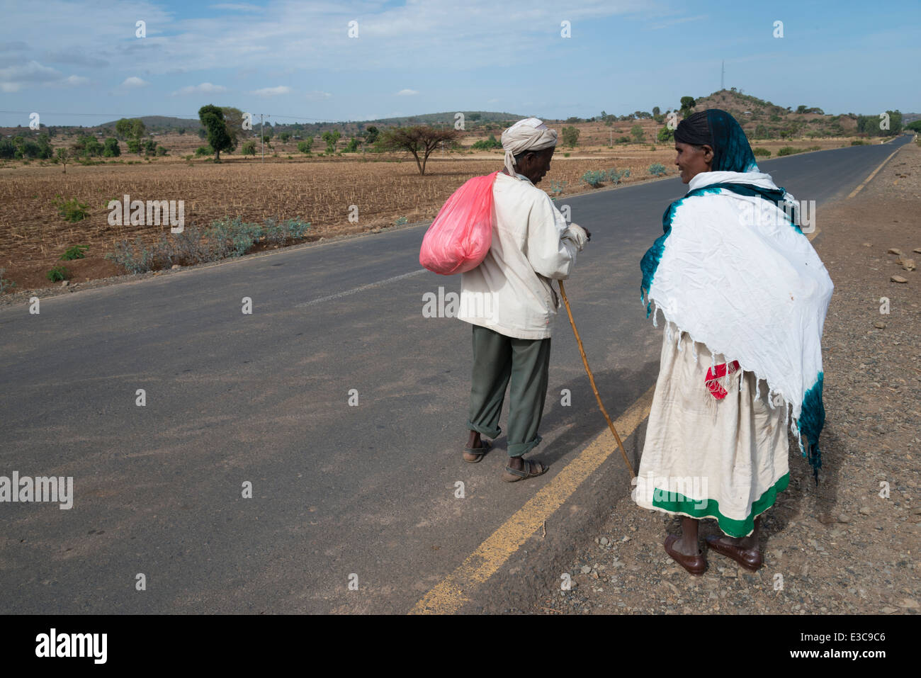 Sur la route de Bahar Dar à Gondar. Le nord de l'Éthiopie Banque D'Images