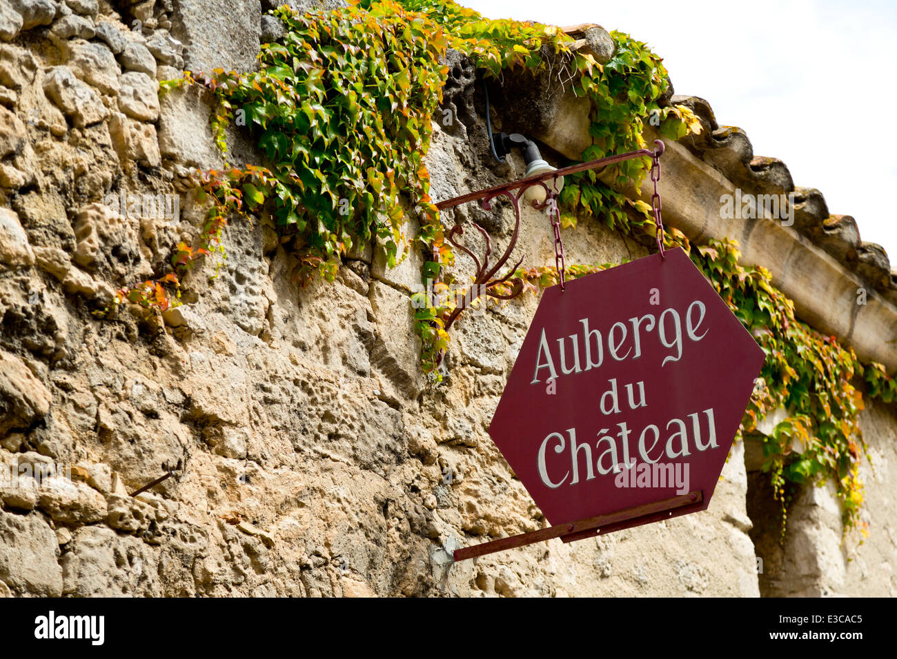 Hotel Sign dans les Beaux, Provence, France Banque D'Images