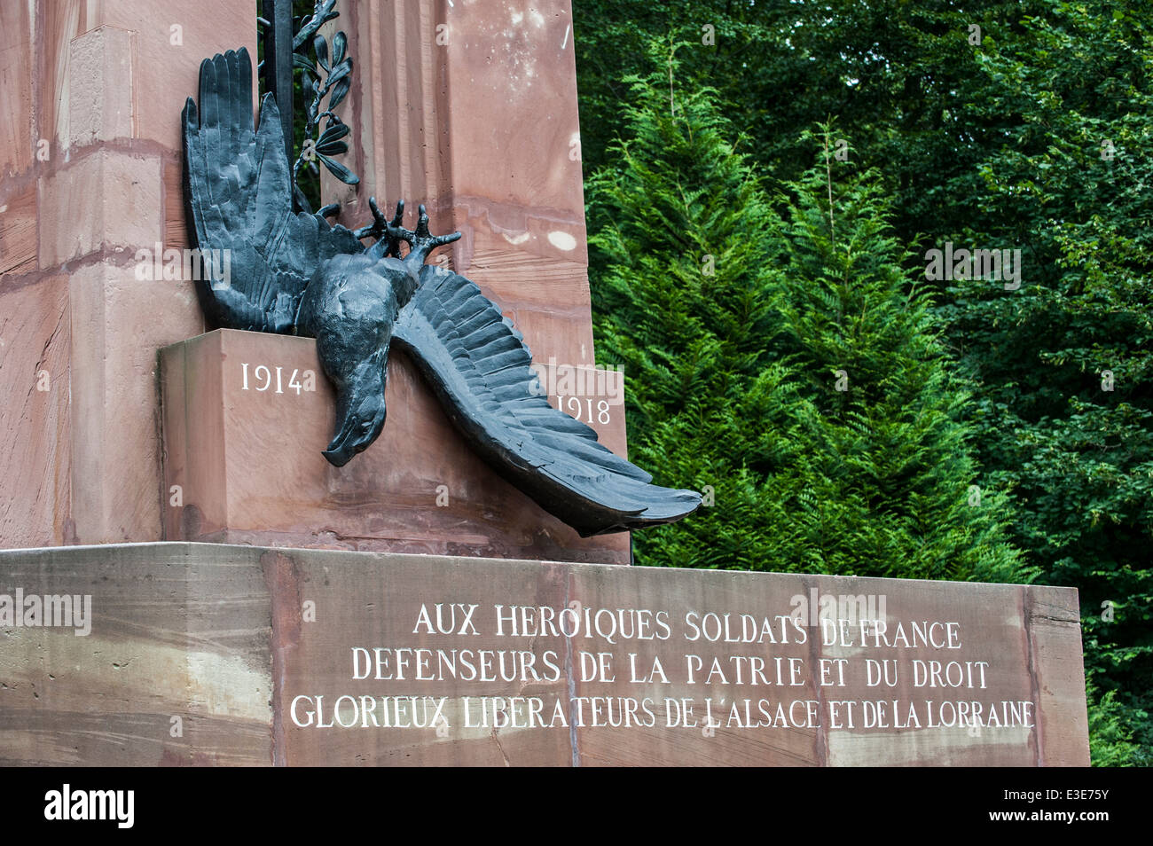 La PREMIÈRE GUERRE MONDIALE Monument à l'Alsace-Lorraine Rethondes clearing / clairière de l'Armistice / Clairière de l'Armistice à Compiègne, France Banque D'Images