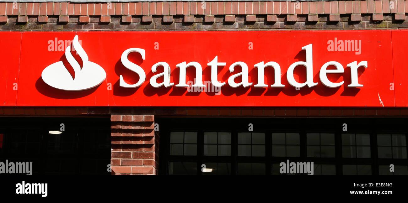 Logo Santander UK Angleterre Worcestershire Worcester Banque D'Images Logo Santander UK Angleterre Worcestershire Worcester Banque D'Images