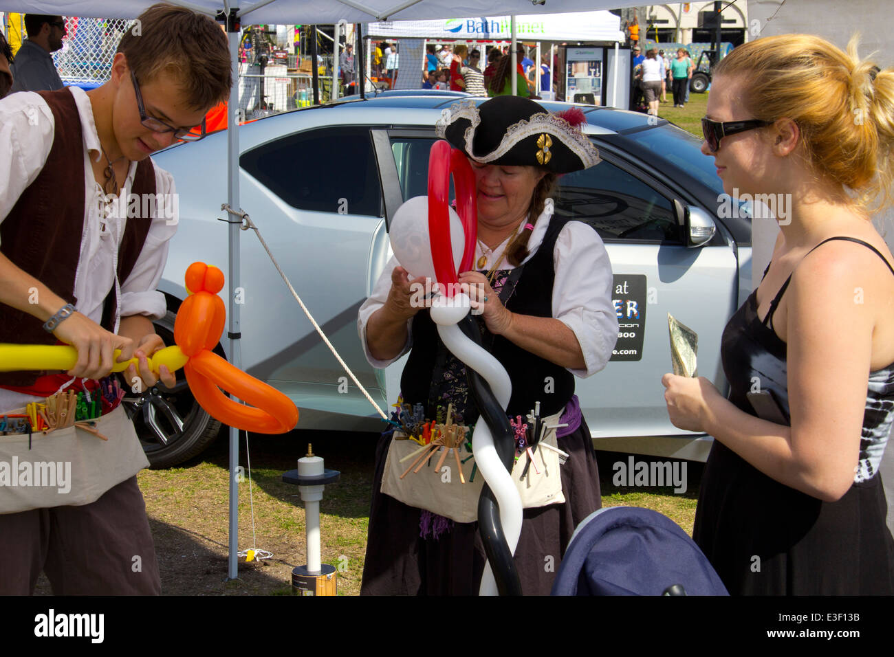 Atterrissage Pirate est un centre d'activités populaires pour les enfants à l'assemblée annuelle des Lions de Saint Augustin Festival des fruits de mer, St Augustine, FL Banque D'Images