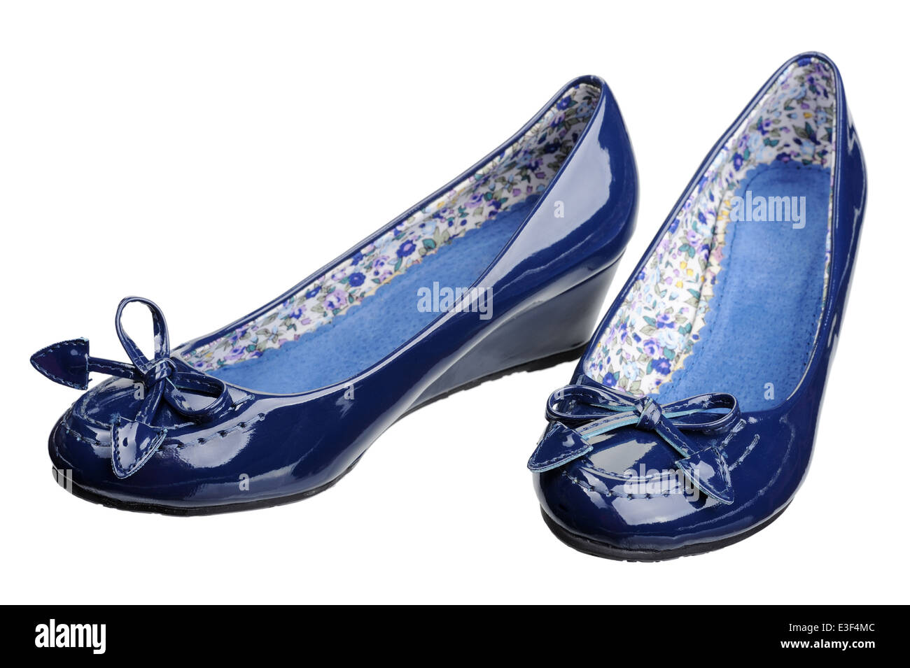 Chaussures en cuir pour femmes, isolé sur un fond blanc. Banque D'Images