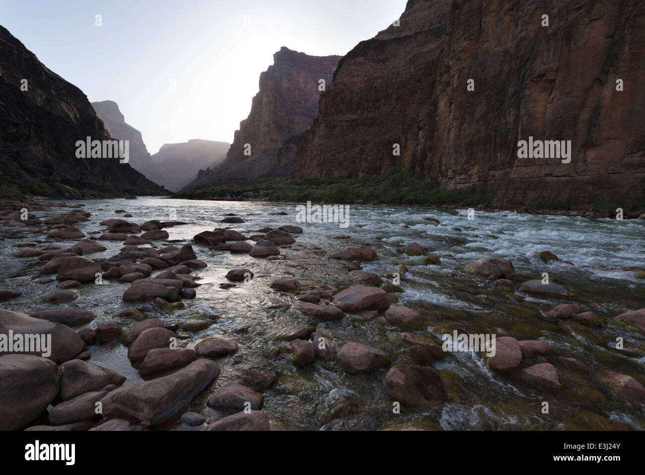 Matin, ci-dessous, chutes de lave sur le fleuve Colorado dans le Grand Canyon, Arizona. Banque D'Images