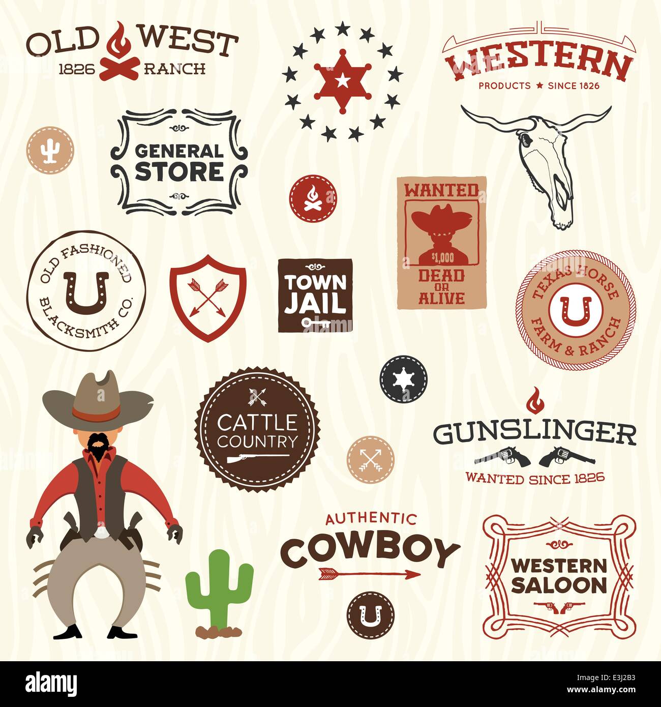 American Vintage old west western dessins et graphiques Image ...