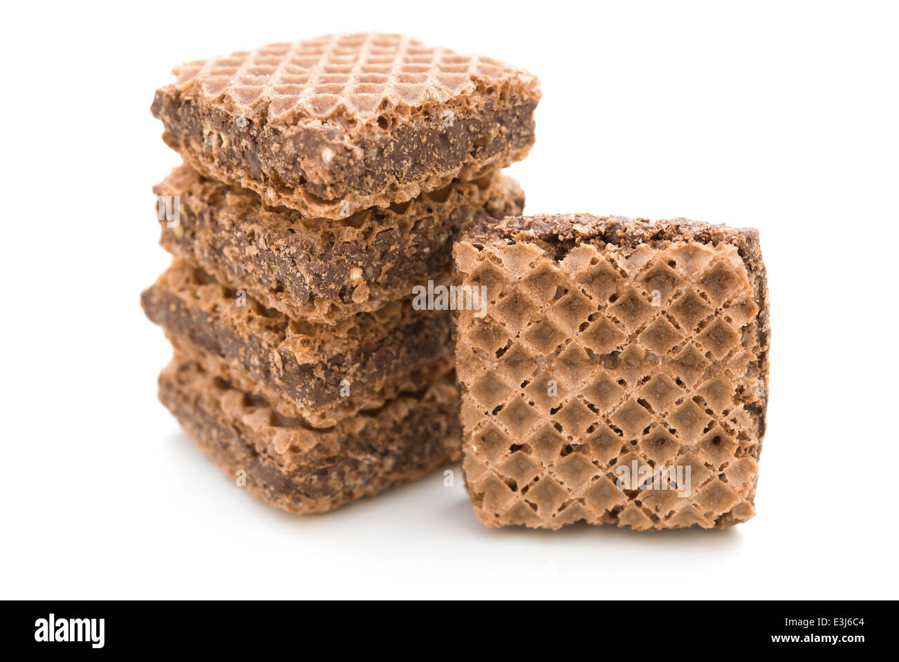 Forme carré blanc sur la plaquette de chocolat Banque D'Images
