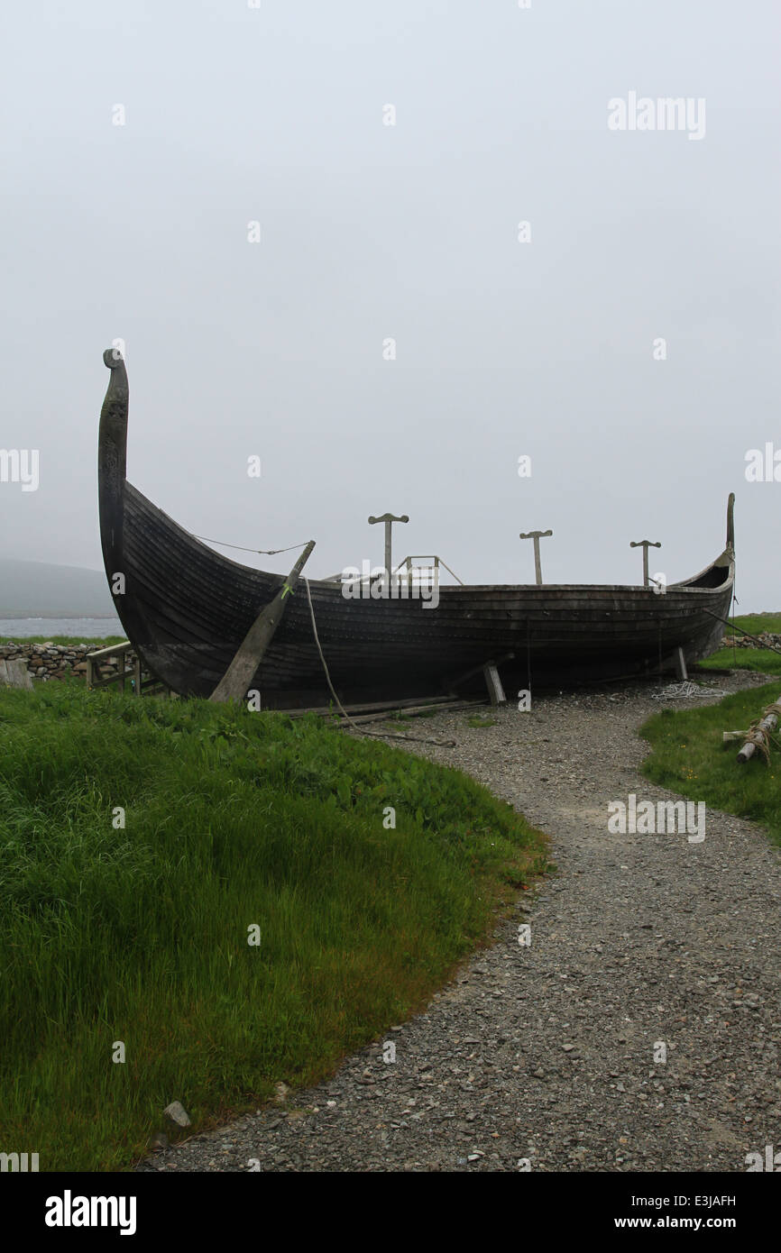 Long navire viking réplique haroldswick unst shetland ecosse juin 2014 Banque D'Images