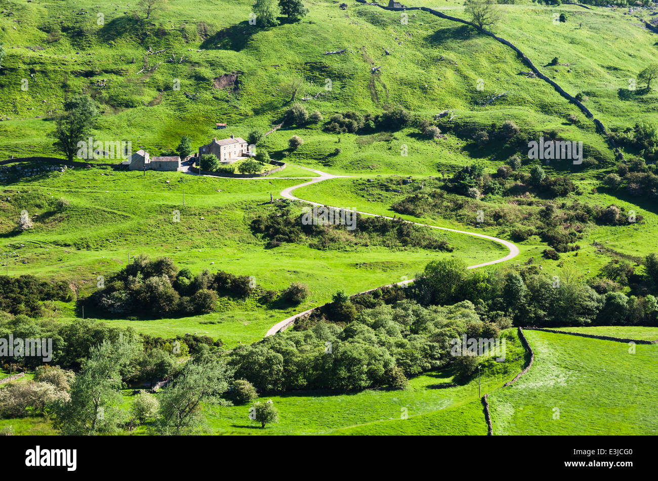 Maison à distance dans Swaledale avec panneaux dur Banque D'Images