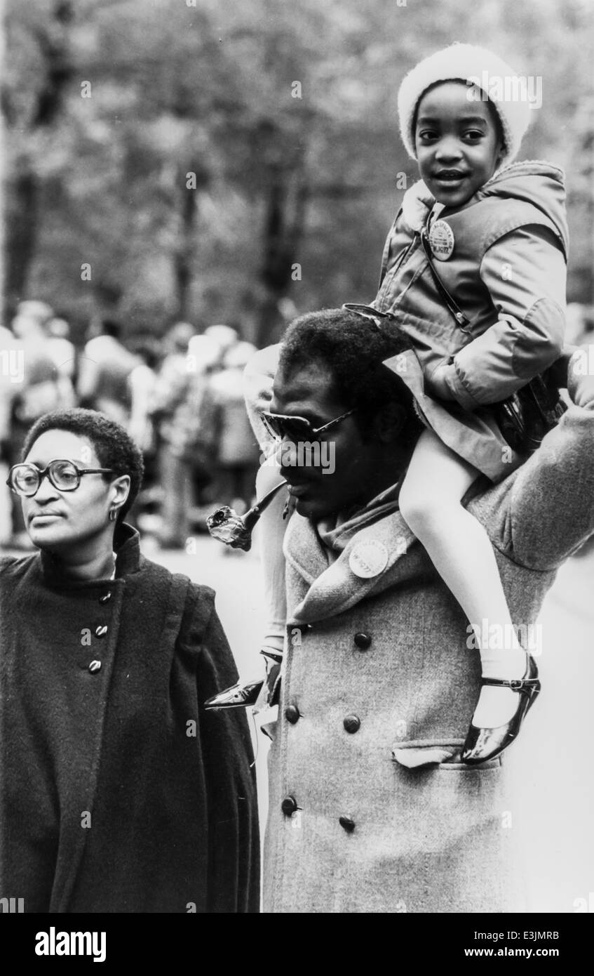 Famille des noirs à New York ,1980 Banque D'Images