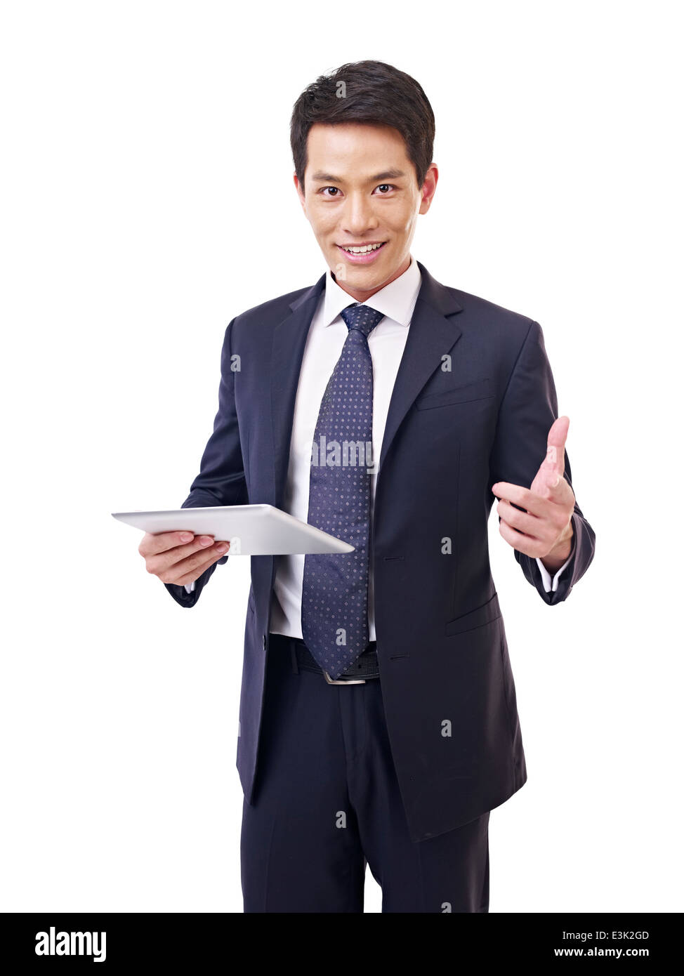 Young Asian businessman with tablet computer Banque D'Images