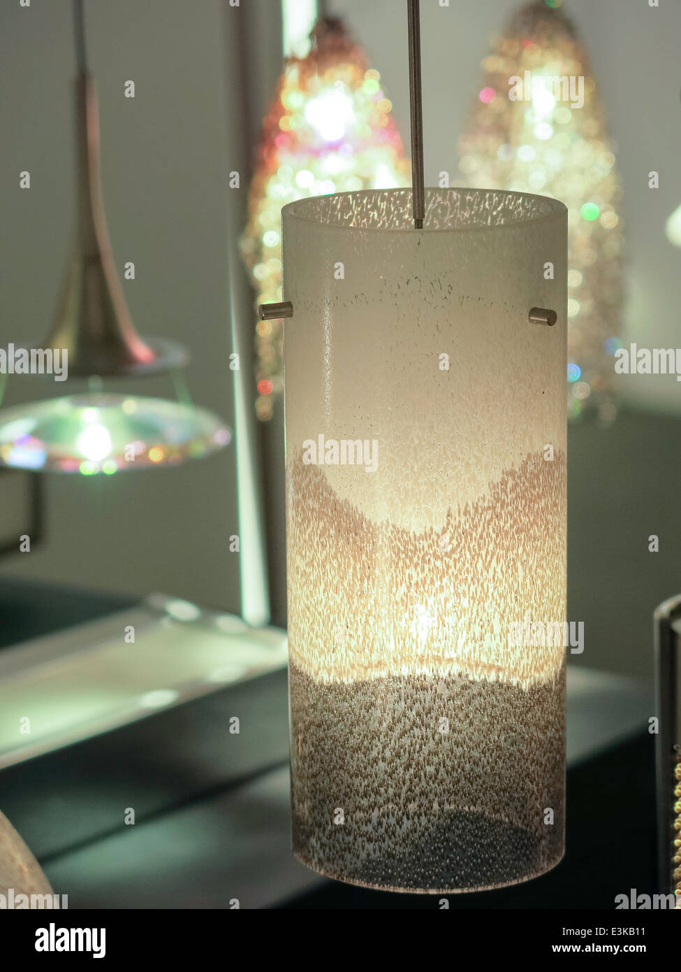 Éclairage par Gregory Store Showroom dans le Bowery, NYC, USA Banque D'Images